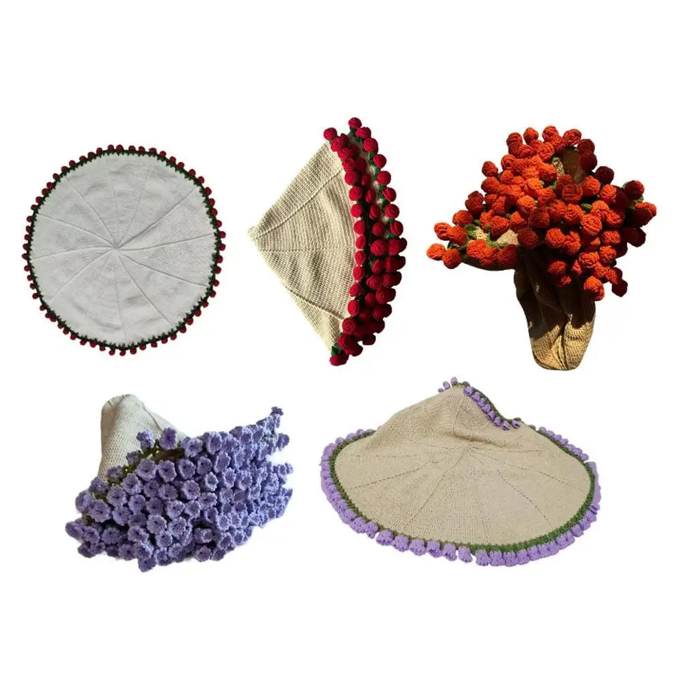 Flower Blanket Crochet Kit DIY Creative Accessories Hand Knitted Crafts Crochet