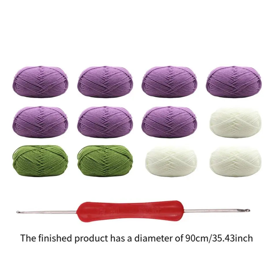 Flower Blanket Crochet Kit DIY Creative Accessories Hand Knitted Crafts Crochet