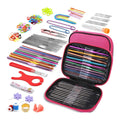 Crochet Kit for Beginners Crochet Hook Set Ergonomic Knitting Needles Blunt Needles Stitch Marker DIY with Storage Case