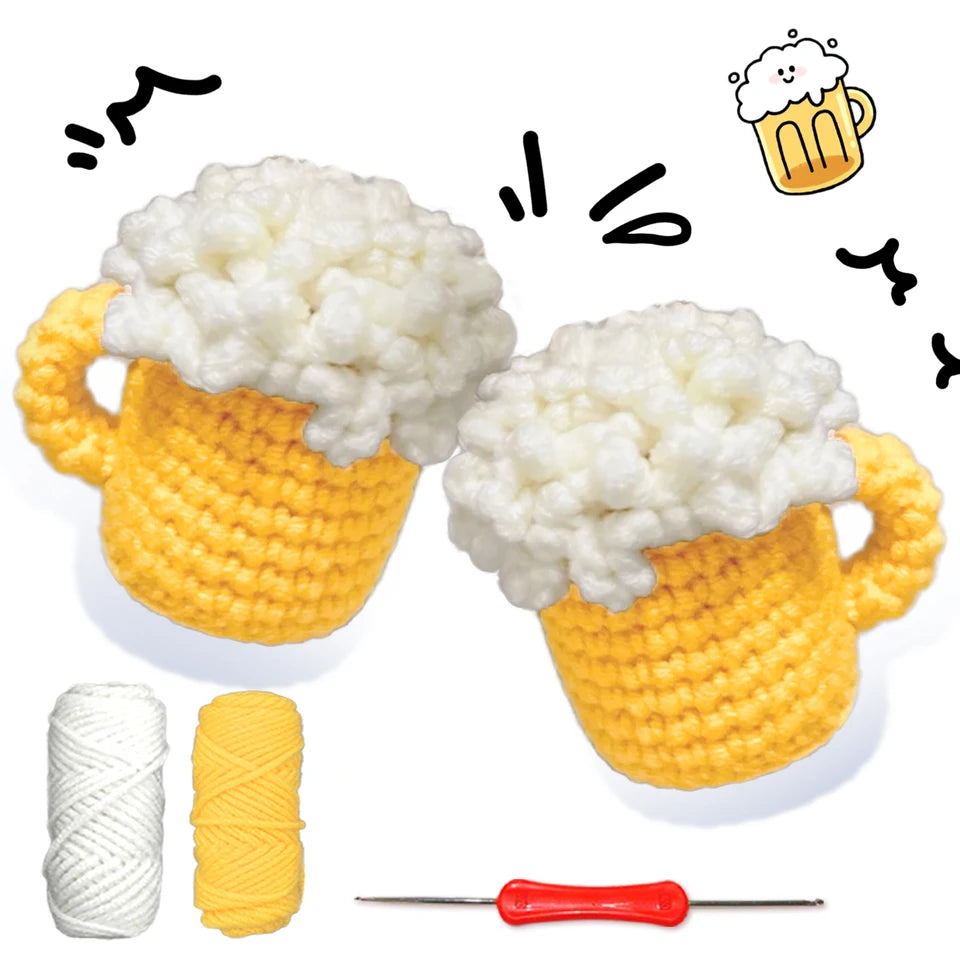 YAMAXIN 2PCS Food Theme Crochet Kit for Beginners - DIY Craft Tool Set Easy Knitting Arts & Crafts Project