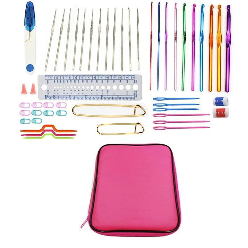 Muliti-Type Crochet Hooks Set Kit for Beginners Knitting Needles Multi Size Mix Tools Creative Crafts Essential DIY Weaving