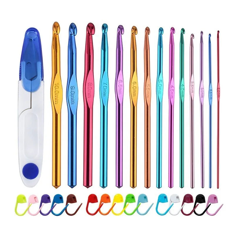 Muliti-Type Crochet Hooks Set Kit for Beginners Knitting Needles Multi Size Mix Tools Creative Crafts Essential DIY Weaving