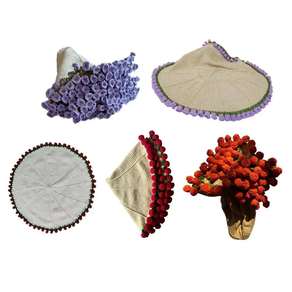 Flower Blanket Crochet Kit DIY Creative Accessories Hand Knitted Crafts Crochet