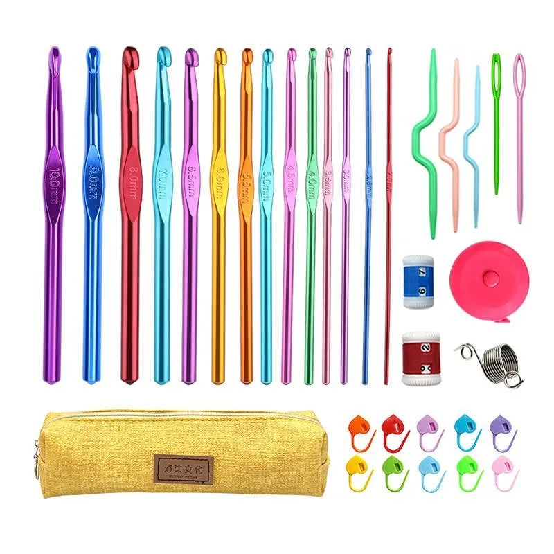 Muliti-Type Crochet Hooks Set Kit for Beginners Knitting Needles Multi Size Mix Tools Creative Crafts Essential DIY Weaving