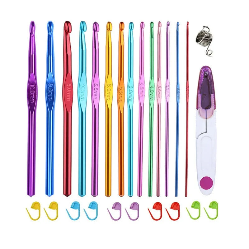 Muliti-Type Crochet Hooks Set Kit for Beginners Knitting Needles Multi Size Mix Tools Creative Crafts Essential DIY Weaving