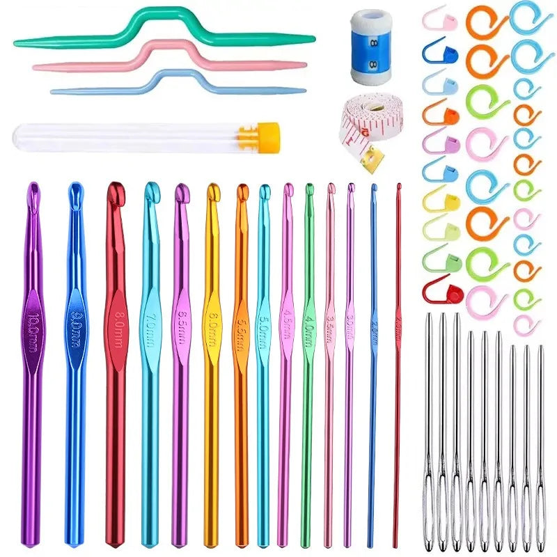 Muliti-Type Crochet Hooks Set Kit for Beginners Knitting Needles Multi Size Mix Tools Creative Crafts Essential DIY Weaving