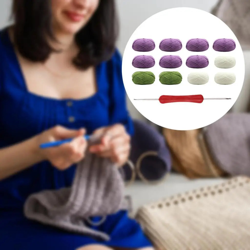 Flower Blanket Crochet Kit DIY Creative Accessories Hand Knitted Crafts Crochet