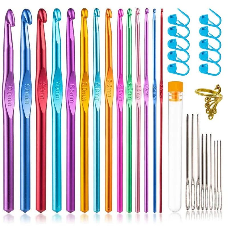Muliti-Type Crochet Hooks Set Kit for Beginners Knitting Needles Multi Size Mix Tools Creative Crafts Essential DIY Weaving