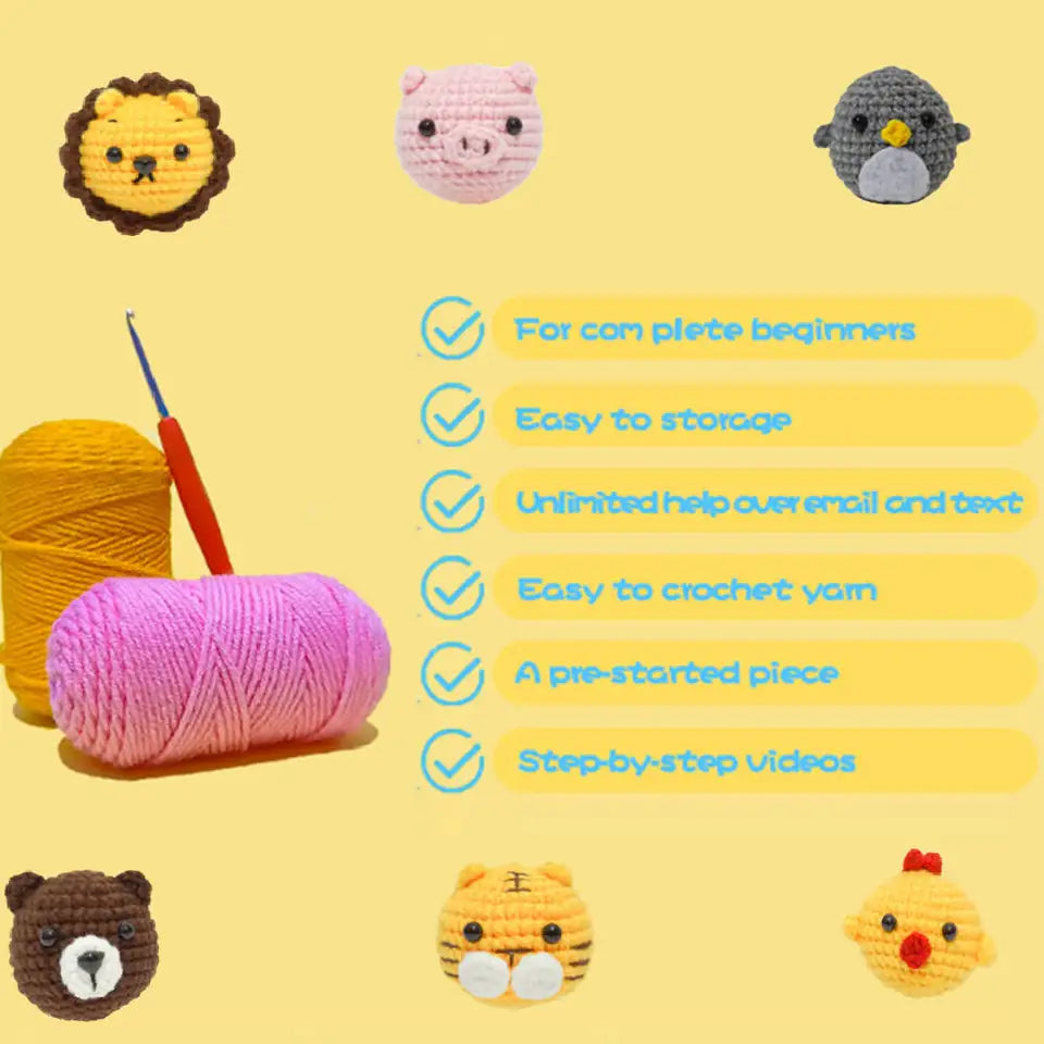 Bear And Lion Pattern Crochet Kit Adult Handmade Art Animal Crochet Thread And Thread Craftsmanship Gift Giving