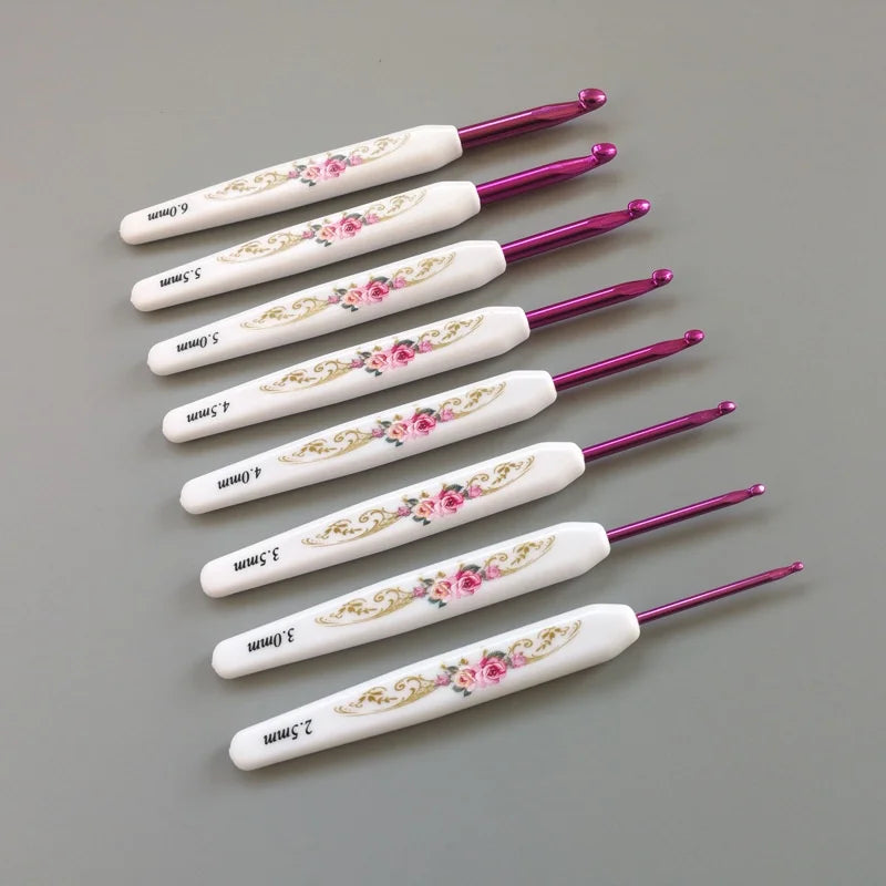 16Pcs Aluminum Crochet Hook Kit Printing Storage Bag Weaving Knitting Needles Set DIY Arts Craft Sewing Tools Crochet Supplies