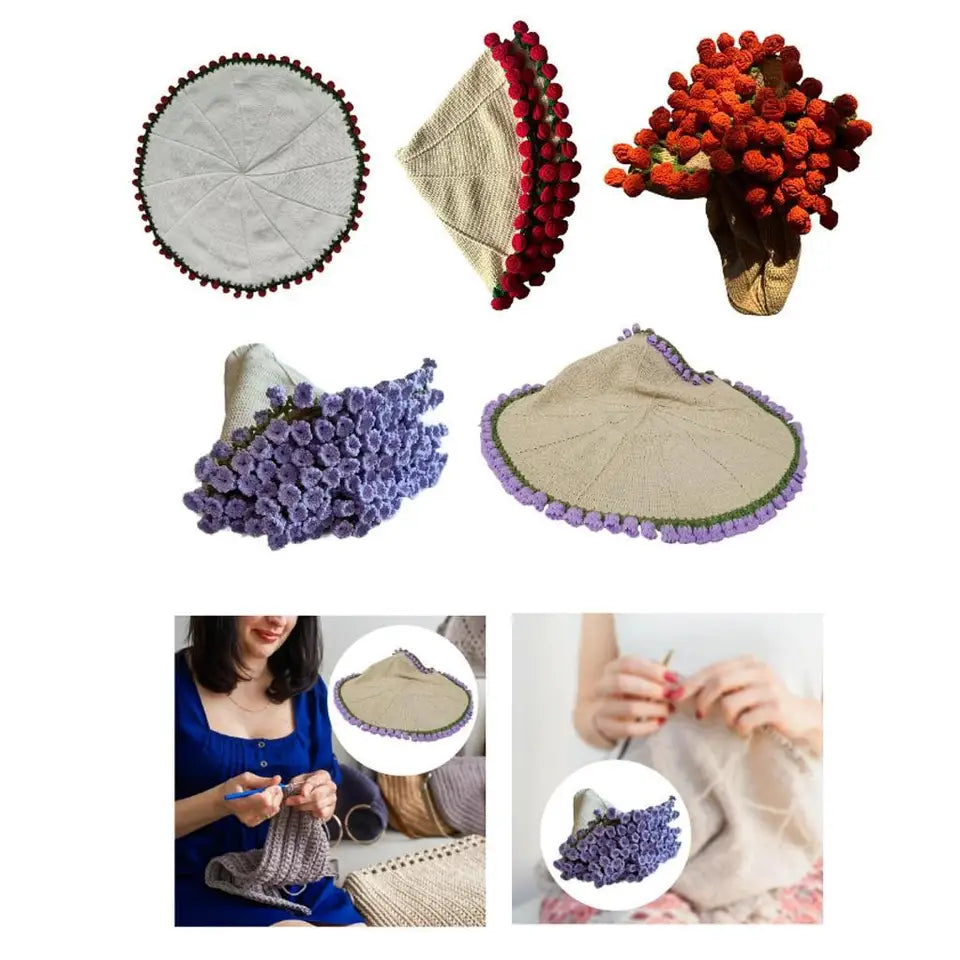 Flower Blanket Crochet Kit DIY Creative Accessories Hand Knitted Crafts Crochet